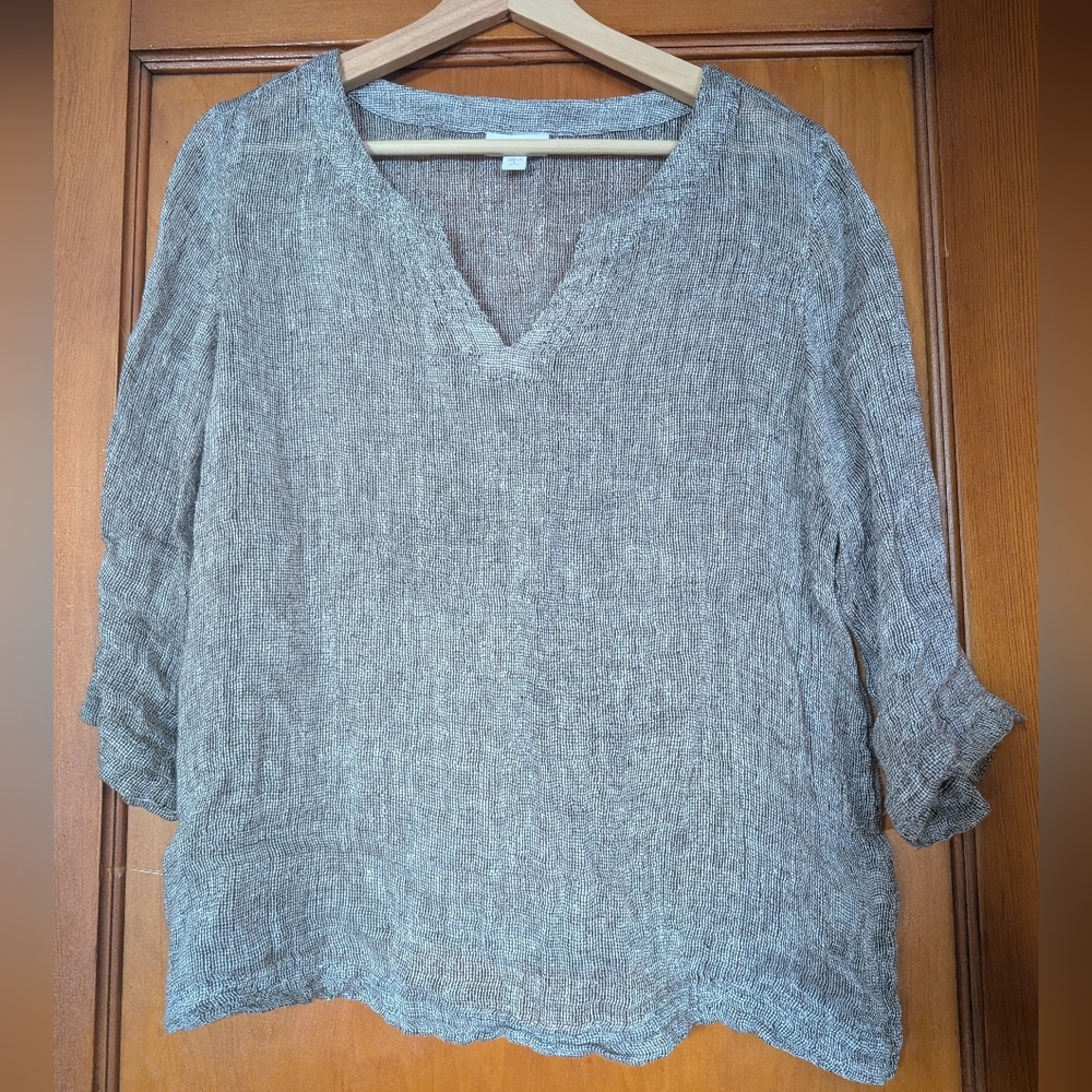 J.Jill Linen Open Weave Shirt Small